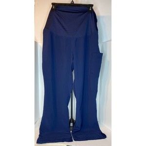Med Couture Plus One Women's 4 WAY ENERGY STRETCH  Blue Maternity Pants Size Lg